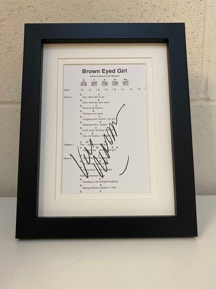 Van Morrison | Brown Eyed Girl | Autographed Lyric/Chord Sheet | Framed