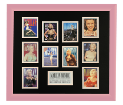 Marilyn Monroe 10 Trading Card Display | Framed in Blush Pink