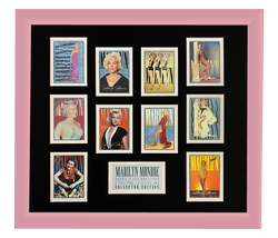 Marilyn Monroe 10 Trading Card Display | Framed in Blush Pink