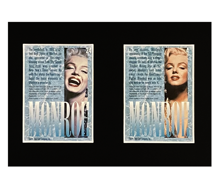 Marilyn Monroe 14 Trading Card Display | Framed in Blush Pink