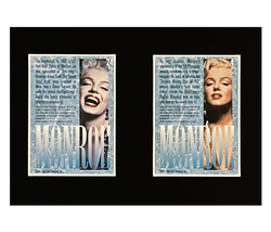 Marilyn Monroe 10 Trading Card Display | Framed in Blush Pink