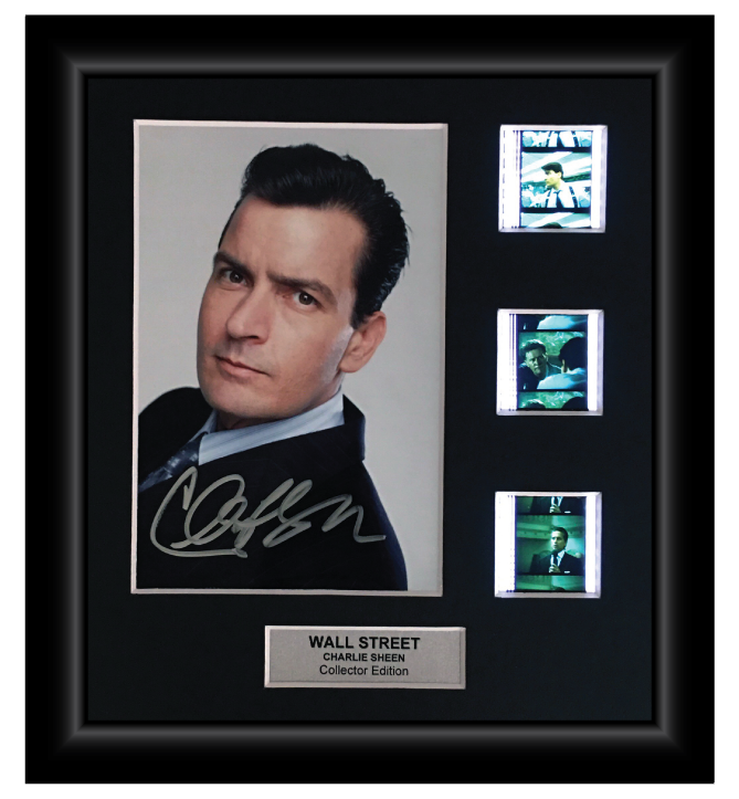 Wall Street (1987) - Autographed (Charlie Sheen) Film Cell Display