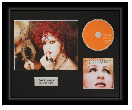 Cyndi Lauper Autographed Music CD Display