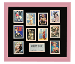 Marilyn Monroe 10 Trading Card Display | Framed in Blush Pink