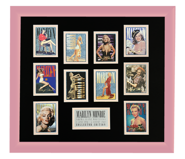 Marilyn Monroe 10 Trading Card Display | Framed in Blush Pink
