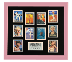 Marilyn Monroe 10 Trading Card Display | Framed in Blush Pink