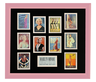 Marilyn Monroe 10 Trading Card Display | Framed in Blush Pink