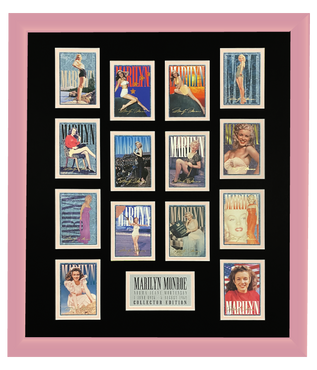 Marilyn Monroe 14 Trading Card Display | Framed in Blush Pink