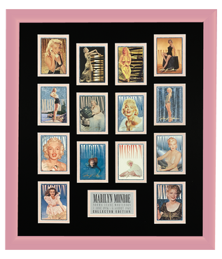 Marilyn Monroe 14 Trading Card Display | Framed in Blush Pink