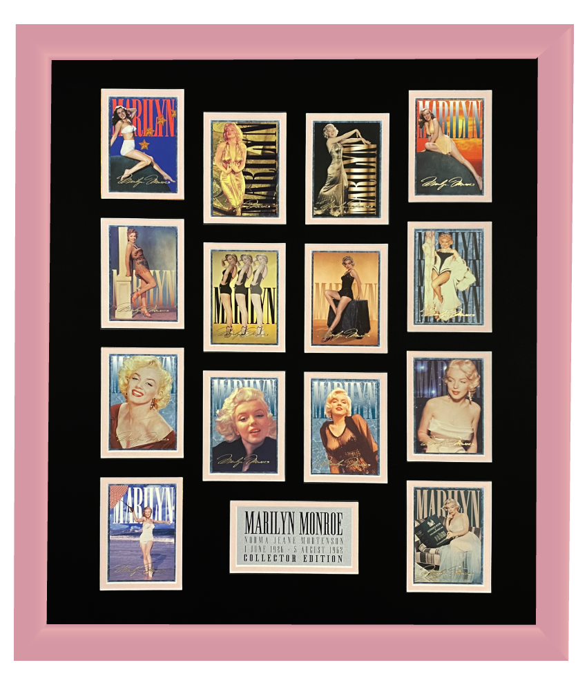 Marilyn Monroe 14 Trading Card Display | Framed in Blush Pink