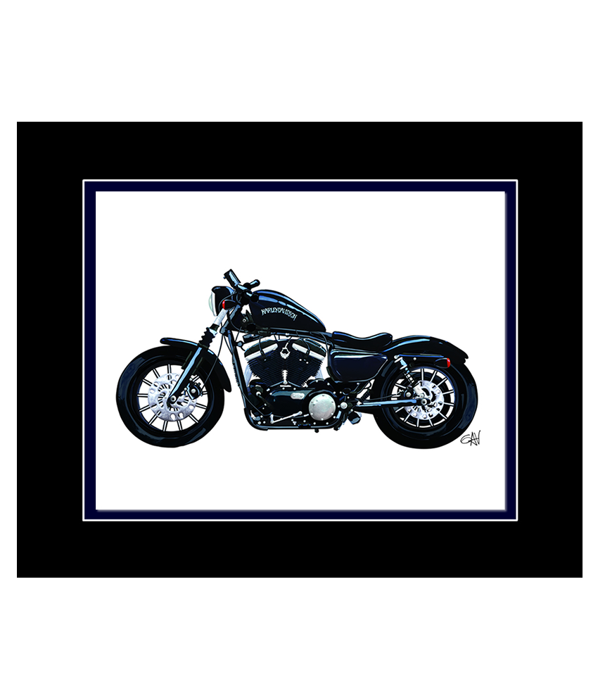 Harley Sportster Black Modern Motorcycle | 8x10 Art Photo by Gav Barbey