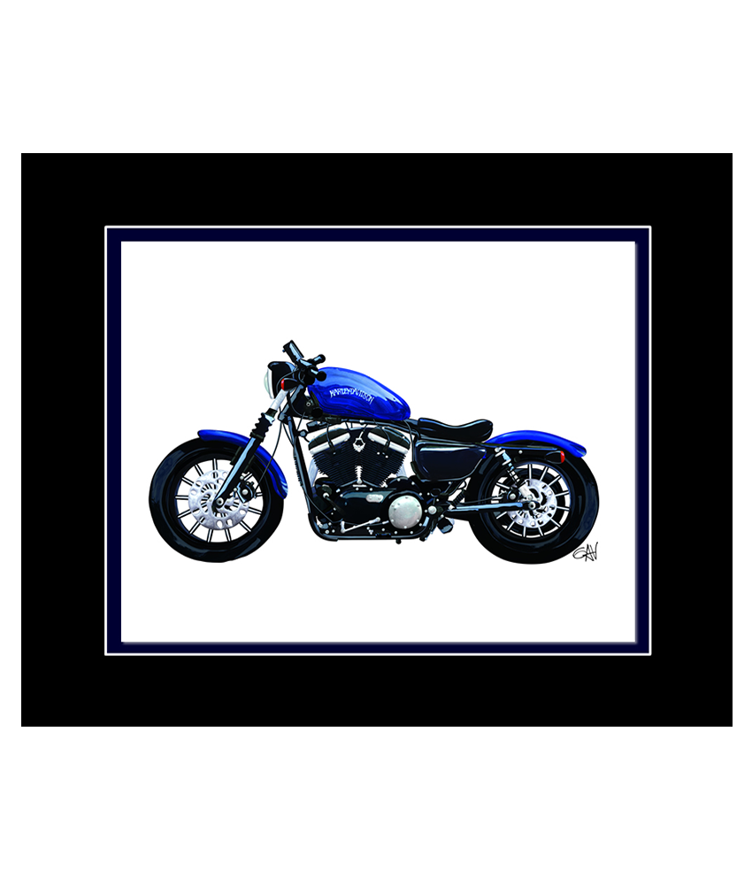 Harley Sportster Blue Modern Motorcycle | 8x10 Art Photo by Gav Barbey