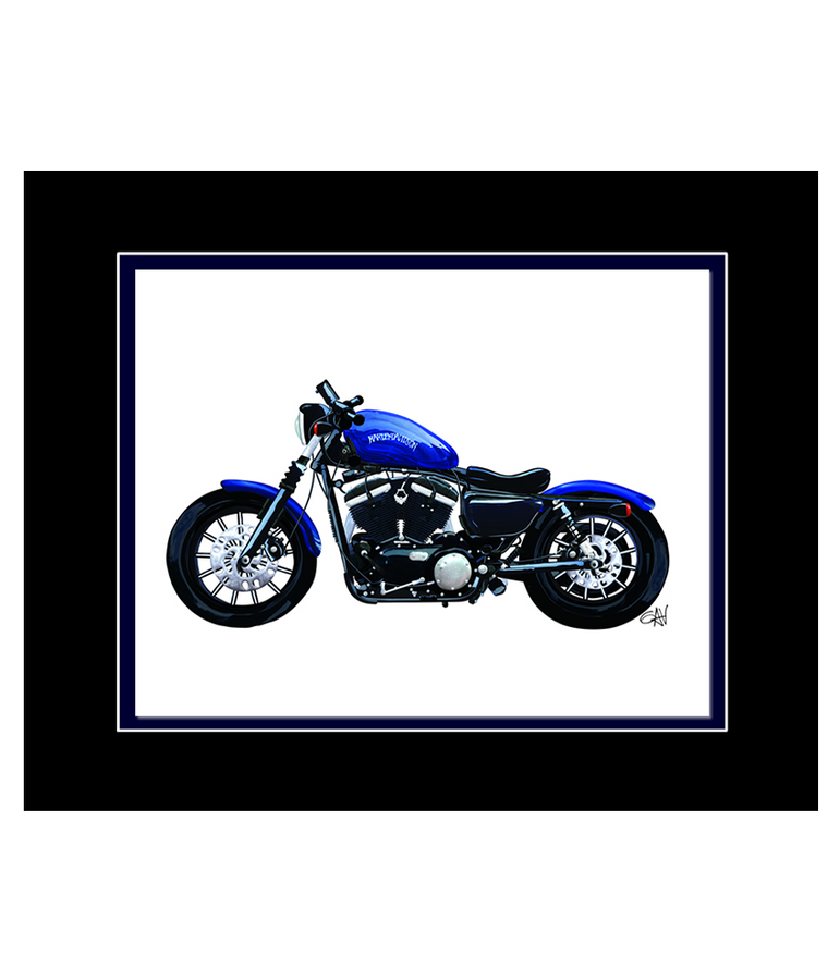 Harley Sportster Blue Modern Motorcycle | 8x10 Art Photo by Gav Barbey