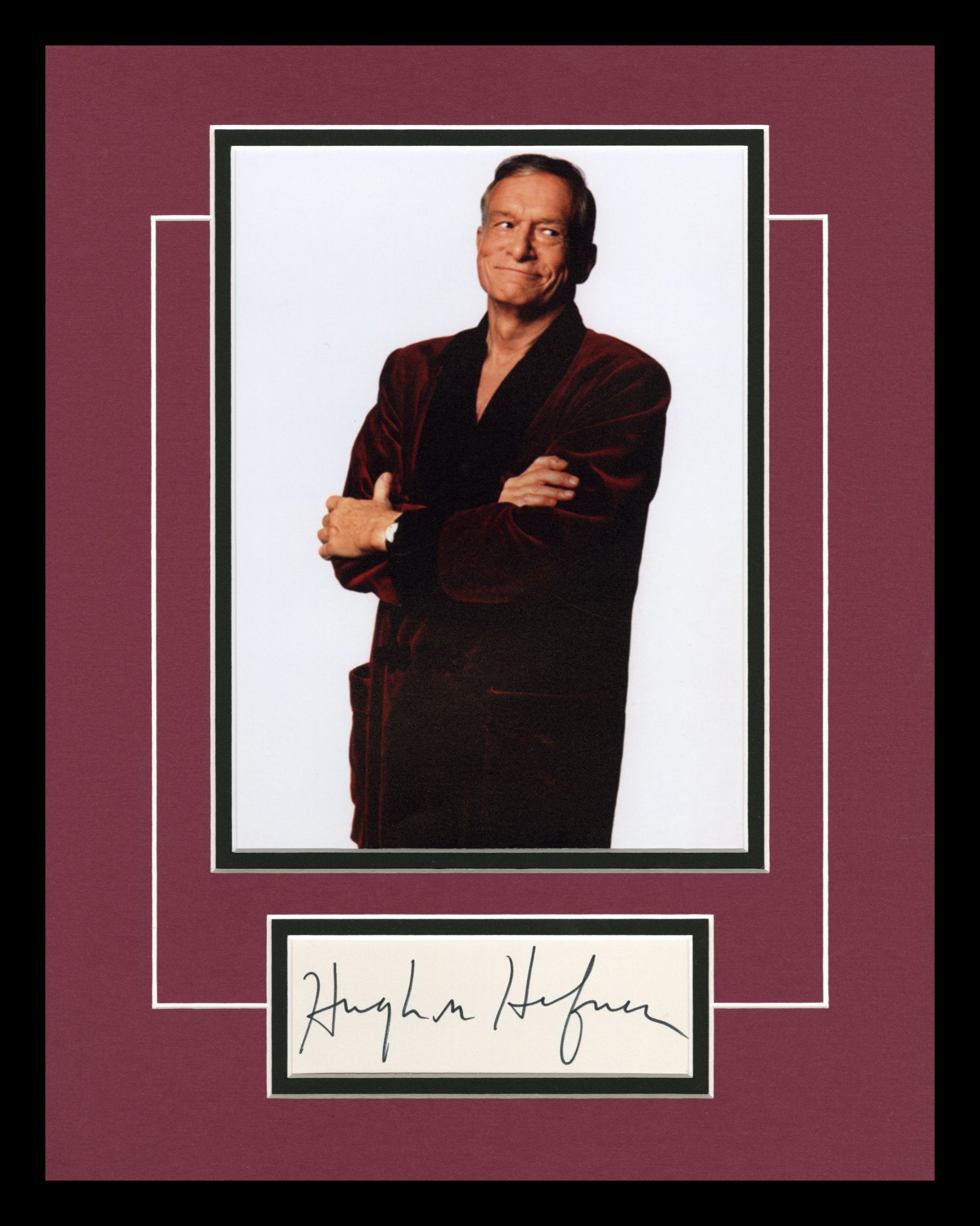 Hugh Hefner Autographed Display