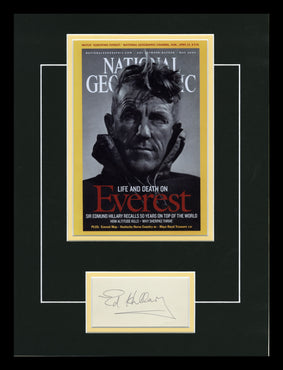 Sir Edmond Hillary Autographed Display