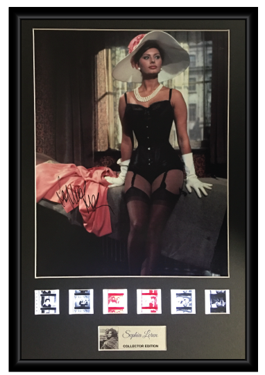 Sophia Loren - Autographed Film Cell Display