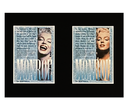 Marilyn Monroe 8 Trading Card Display | Framed in Blush Pink