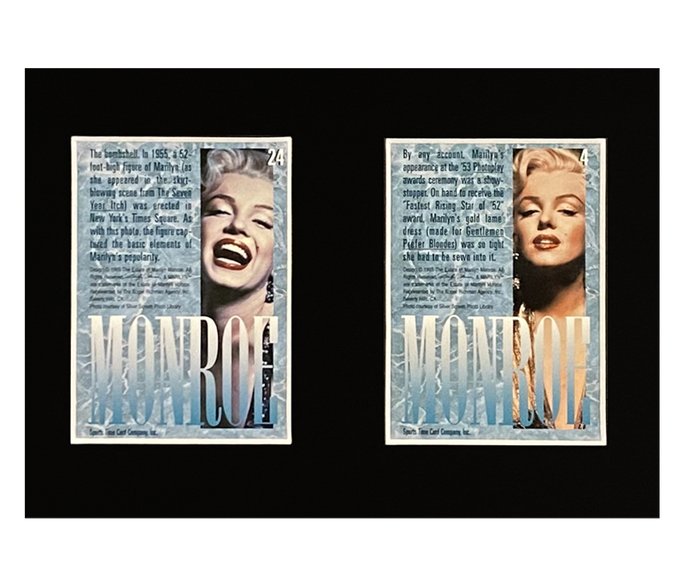Marilyn Monroe 12 Trading Card Display | Framed in Blush Pink