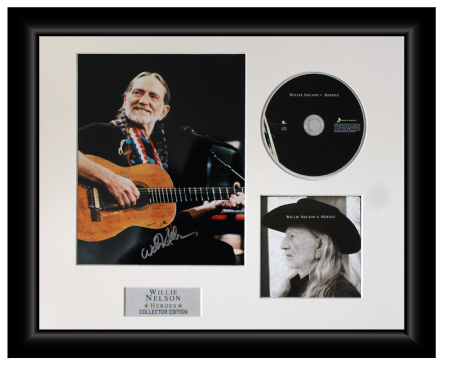 Willie Nelson Autographed Music CD Display