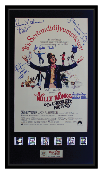 Willy Wonka & The Chocolate Factory (Cast) Autographed Film Cell Display (2)