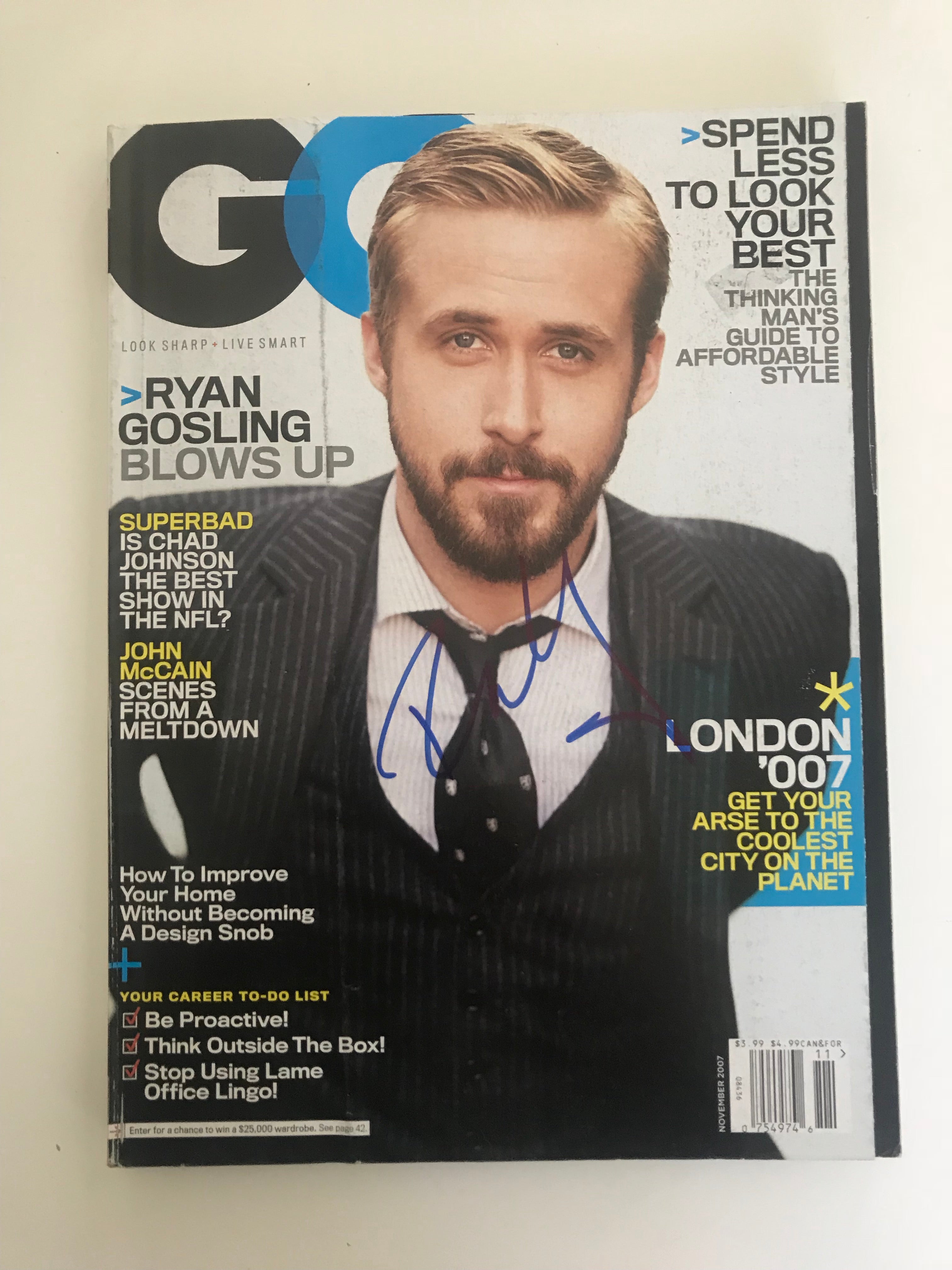 Ryan Gosling Autographed GQ Magazine (2007)